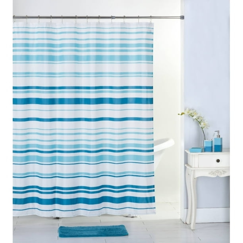 Mainstays 17 Piece Bath Set, Blue Stripe